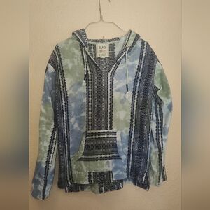 Exist Beach Green and Blue Knit Hoodie